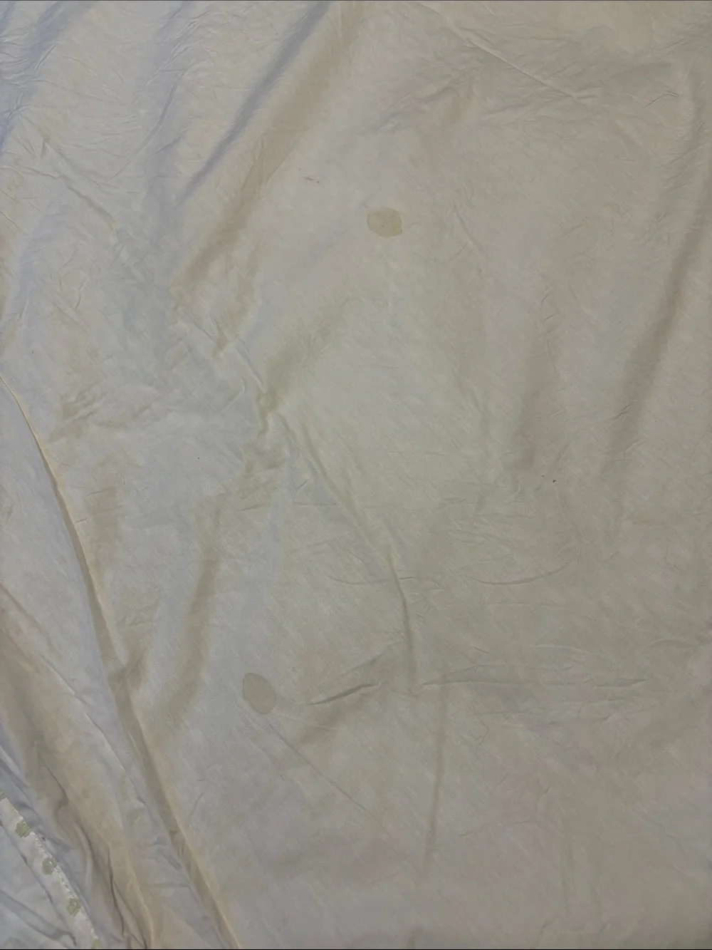 Pottery Barn Kids Cream with light green dots Textured Curtain Panel x2